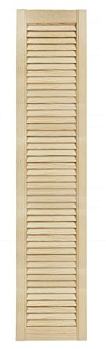 DecoMeister Puerta de Lamas Tipo Persiana de Lumbrera de Celosía de Madera Maciza de Pino para Armarios Frente de Mueble con Listones Abiertos de Dimensiones 294x1406 mm Producto Individual