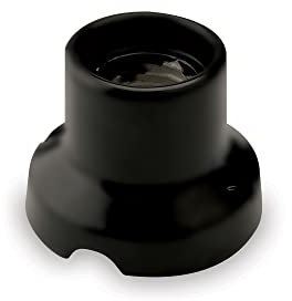 AMARCORDS - Lampenhalter aus Porzellan, Fassung E27, Lampensockel in Vintage-Farbe MATTSCHWARZ