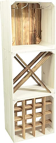 CHICCIE Weinregal Wino Set aus Holz - Greta Geflammt Komboset