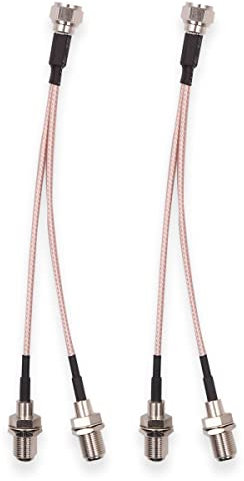 Namvo 2 PCS F-Type RG6 Splitter Coax Cable F Male to F Dual Female RG316 Coaxial Cable 50ohm（6inch）