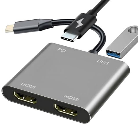 Mindorlen USB C to Dual HDMI Adapter for Monitor, MacBook, Chromebook, Type C Dock
