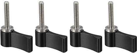 PATIKIL M4 20mm 4Pack Stecker Gewinde Drehknopf Alu Legierung Einstellbar Hebelschraube mit Einzelflügel für Kamera Ausrüstung Schwarz