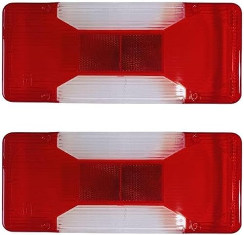 2 x Rücklichtglas Rückleuchtenglas Heckleuchtenglas für IVECO DAILY 2006-2023 Pritsche E-MARK Rot Weiß