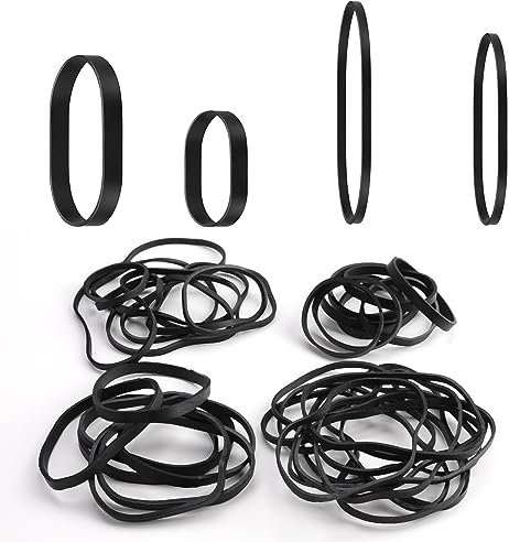 punwey 62 Stück Gummibänder Schwarz schwer Gummiband 60/80/120/180mm Gummiringe Breit Stark Wiederverwendbar für Industrie Camping Haushalt Arbeit