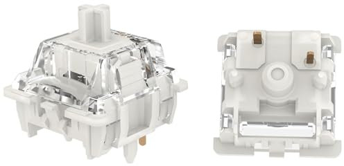 GUYEKS Gateron KS-9 Pro 3.0 White pre Lubricated 5-pin Linear Switch Compatible with MX Mechanical Key Game Keyboard switches (108PCS,Pro White 3.0 5pin)