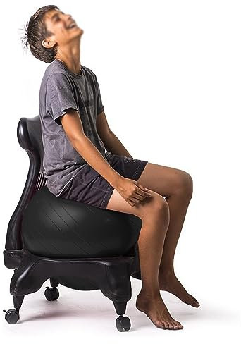 NUNETH Balance Ball Stuhl Balanceball-Haltungsstuhl für Die Arbeit, Home-Office Schwarzer Gymnastikball-Schreibtischstuhl mit Pumpe, Stabilitätsballstuhl für Schüler/Lehrer/Schwangere