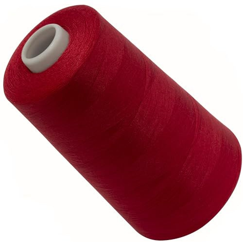 AERZETIX - C72404 - Bobina cono di filo per cucire 120 (40/2) 4000 m - in poliestere - colore rosso lampone - sartoria merceria corda cordone cucito abbigliamento pelletteria