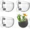 4 Pcs Pot Plante Aquarium, 6x7cm, Pot Aquatique Verre avec 8 Ventouse, Tasse Alimentation Aquarium, Pot de Fleurs, Mini Jardinière pour Aquascape d'Aquarium Hydroponiques Terrarium Décor, Transparent