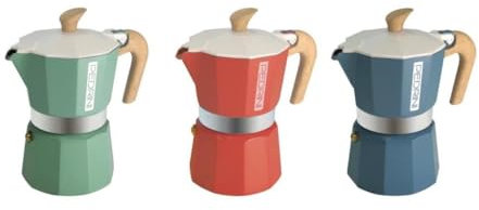 Pedrini Macchinetta Caffè Caffettiera Moka My Color 2024 3 Tazze 3 Colori