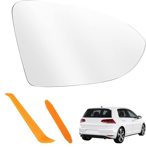 Spiegelglas Ersatz für Golf 7 Beheizbar Ersatzspiegelglas Beifahrerseite Konvex Außenspiegel Asphärisch Außenspiegel Verstellbar Rückspiegelglas ABS-Seitenspiegelglas(Rechts) OEM:V-W (5G0857521/2)