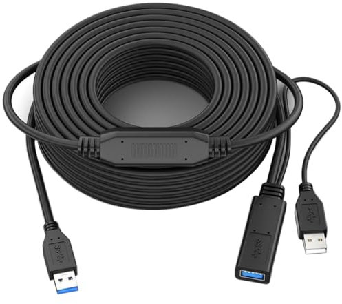 Persistence Cable de extensión USB 3.0 macho a hembra, cable de extensión activo USB repetidor con amplificador de señal de 15 metros, mano de obra fina