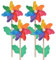 Bimhayuu Windspiel Blume Windrad Spielzeuge Bunte Windmühle Windspiel Windrade als Geschenk für Kinder zum Spielen Dekoration für Kindergärten Gärten Kinderzimmer Partys (4 STK)