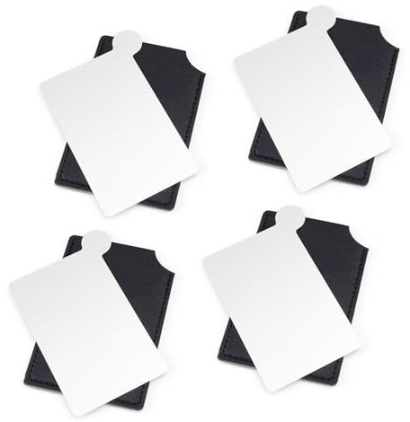 0XBIT Lot de 4 mini miroirs de poche en acier inoxydable - Petit miroir compact - Ultra léger et fin - Pour les voyages et la maison
