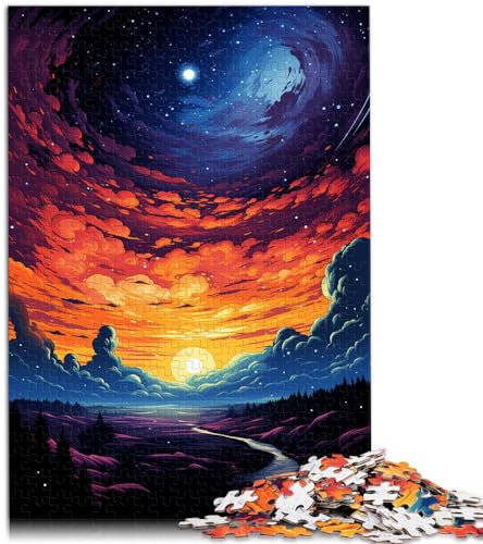 Puzzles, Geschenke, Spielzeuge, Farbenfrohe Psychedelia of Galactic Horizon, Puzzle für Erwachsene, 1000 Teile, jedes Teil ist einzigartig – anspruchsvolles, unterhaltsames Spiel (50 x 75 cm)