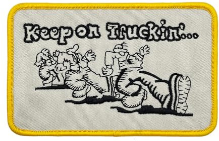 4.7'' Vintage 70s Keep On Truckin Robert Crumb Embroidered Iron On Patch Applique