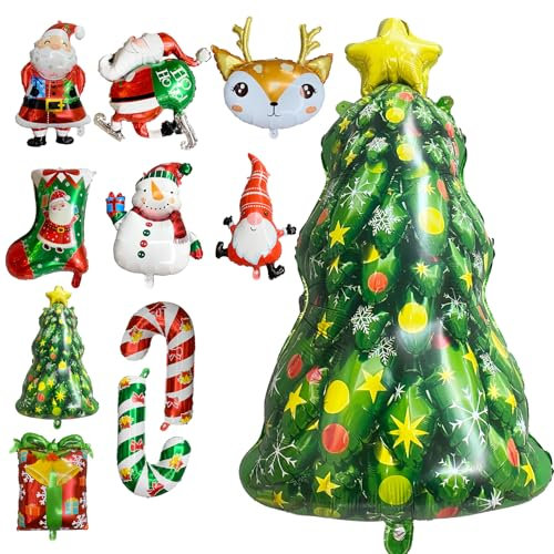 STQDEU 10cs Weihnachtstag party balloons,Weihnachtstag party decorations set,Weihnachtstag photo props,hexe schädel kinder Weihnachtstag dekorationen,geeignet für Weihnachtstag party (Weihnachtstag)