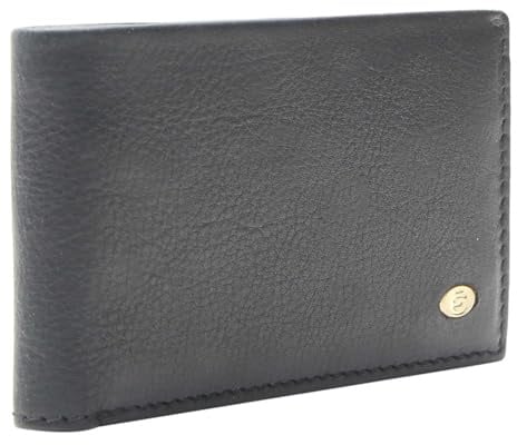 Esquire Leder Geldbörse Chicago Wallet Black schwarz