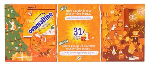 Ovomaltine Adventskalender 2024 mit 31 x Crunchy Minis - Weihnachtskalender für Kinder, Frauen und Männer mit echter Schweizer Vollmilch-Schokolade, nachhaltig