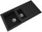 Balterley Composite Kitchen Sink with Drainer & Overflow Hole, 100cm Bowl Inset Black Kitchen Sink, 1.5 Double Bowl Reversible Sinks with Grooved Drainer - 1000 x 500 x 200mm (Dark Grey)