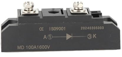Brückengleichrichter mit 2 Anschlüssen 100A 1600V, Diodenmodul mit Kupferkühlung, Gleichrichter Modul für Photovoltaik PV-Anlagen, Wechselrichter und Batterieladesysteme, Leistungsmodul MD100A