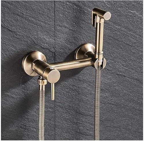 NYSCR Hand-Bidet-WC-Sprayer, Antik-Bronze-Spray, WC-Bidet-Bidet-Spray, Messing, Retro-Handbrause, Bidet-Set (rundes Modell)