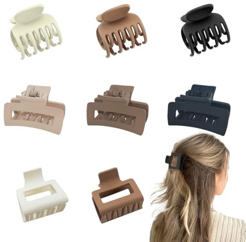 9 Pinzas Para el Pelo de Garra de Tamaño Mediano Pinzas Para Garras de Pelo Para Mujer Mini Pinzas Pelo Horquilla Antideslizante Para Cabello Grueso y Fino, 3 estilos (negro, blanco y marrón)
