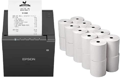Lot de 20 rouleaux de papier de rechange pour imprimantes de reçus Just EAT Epson TM-M30 80 mm
