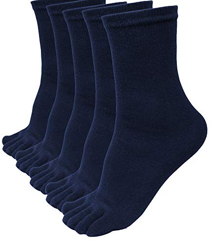 Calze Nonna Cinque Uomini Calze Coppia Sport Short Running Soild 5 Dita Calze Elastiche Dita Calzini Silicone Gel Calze, Blu marino, Taglia unica