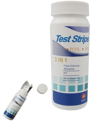 50 Stück Pooltester Chlor Und Ph Teststreifen,Pool Whirlpool Wasser Test Wert Streifen Kit,Lab Teich Poolwasser Mit Chlorine Messstreifen Messen,Pools Basen Strips für Trinkwasser Wasseranalyse