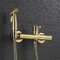 Bidet Faucet Set Brass Hot & Cold Mixer Toilet Corner Valve Handheld Shower Head Wash Car Pet Sprayer Mounting Hole Distance 15Cm (Antique Brass a)