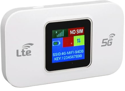 Yechiry Modem WiFi 4G LTE, Router Portatile, Fino a 300Mbps, Collega 10 Dispositivi, USB Alimentato, Slot per Schede SIM, Crittografia WiFi, per Telefono, Tablet, Laptop, TV