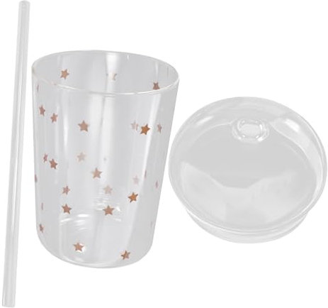 MAGICLULU Verre Avec Paille Et Couvercle Gobelet à Eau Verre Tasse à Café Transparent Mug à Thé Pour Usage Domestique