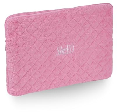 SheEO Strategy Pink Laptop Bag, Great ipad case or Work Bag. Quilted 14 inch Laptop Sleeve. Machine Washable (14x10.5inch) Perfect for Women to use for Home, Work and Business.