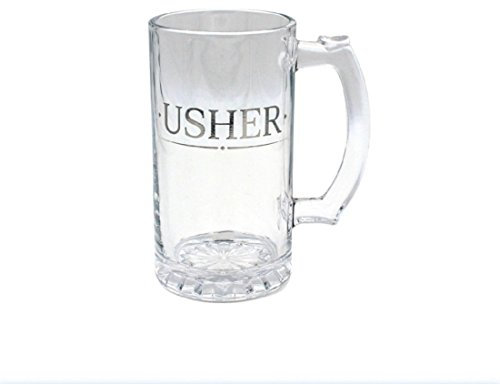 Usher Grooms Men Theme Wedding Favour Tankard / Pint Glass with Presentation Box