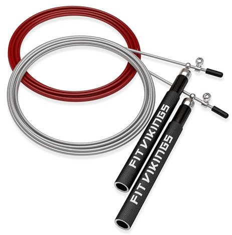 Jump Ropes for Fitness with 2 Jumping Rope Cables - Speed Jump Rope for Men and Women - Adjustable Skipping Rope - Speed Rope for CrossFit, Boxing, Exercise - Indoor and Outdoor Workout Essentials