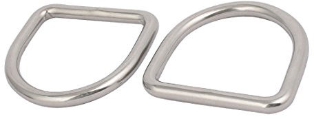 sourcing map 2 Stück 60mmx57mmx8mm 304 Edelstahl Verdickung geschweißter D-Ring Silber DE de