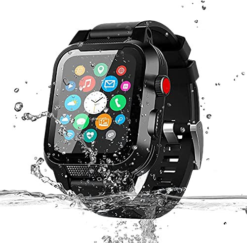 MIZUSUPI for Waterproof Apple Watch Case 38mm 45mm 44mm 42mm 41mm 40mm,IP68 Waterproof with Band and Screen Protector for Apple Watch Series 8 7 6 5 4 3 2 SE SE2, Full Body Rugged Protective Case