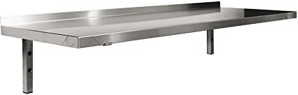 L2G – Étagère Murale Pleine en Inox | 300x1400mm | Robuste avec Consoles Fixes – Idéale pour Cuisine & Rangement