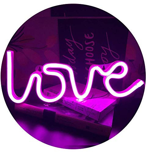 Insegne luminose al neon, a LED, decorazione artistica da parete per feste di nozze, camera dei bambini, soggiorno, casa, bar, pub, hotel, spiaggia, attività ricreative (rosa)