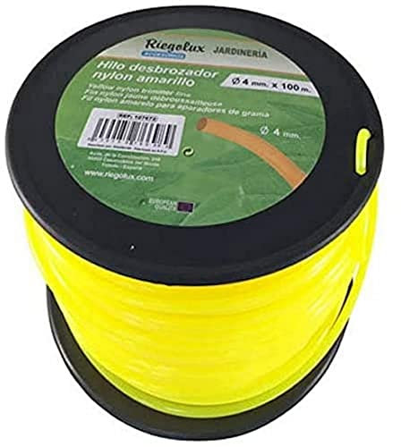 Riegolux 107674 - Filo per decespugliatore rotondo, in nylon, 3,3 mm x 100 m, colore: Giallo