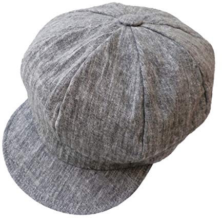 Damen Sommermütze leichte Leinenmütze Schirmmütze Farbauswahl Cap Ballonmütze (58, Hellgrau)