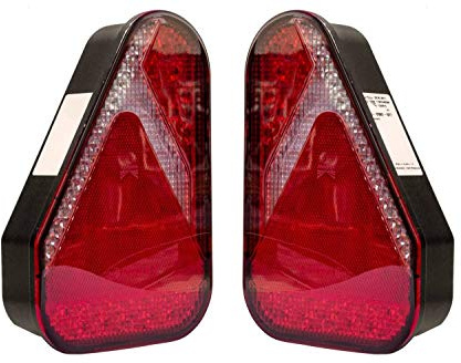 ASPÖCK Earpoint LED Rückleuchten Set 6 Funktionen 12 24 V 8 Pin Bajonett 0,8 m Kabel 146 x 219 x 52,5 mm IP6K9K E24 ADR Zone 2 für Anhänger LKW Landmaschinen links rechts