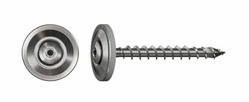SPAX Spenglerschraube, 4,5 x 35 mm, 60 Stück, Vollgewinde, Linsensenkkopf, T-STAR plus T20, 4CUT, Edelstahl rostfrei A2-4577000450357