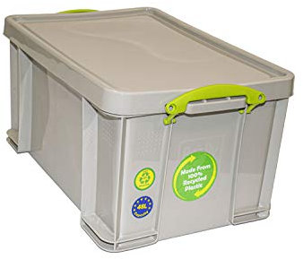 Really Useful Box Plastic Storage 48 Litre Recycled Dove Grey