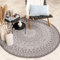 FRAAI | Home & Living In- & Outdoor Teppich Rund - Summer Azteca Grau - Wetterfest - Polypropylen - Flachgewebe - Balkon, Garten/Terrasse - Terrasse - Rug