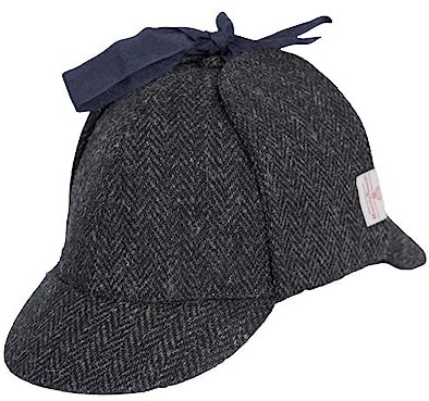 WALKER AND HAWKES - Watson - Unisex Deerstalker-Mütze aus Harris Tweed - Rotguss - XL (60cm)