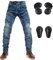 GEBIN Motorradhose Herren - Aramidfaser Motorradjeans mit Protektoren, Geeignet für Winter und Sommer, Atmungsaktiv und Strapazierfähig (Blau,XXL)