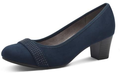 Jana Damen Pumps mit Glitzerdetails Vegan, Blau (Navy), 42 EU