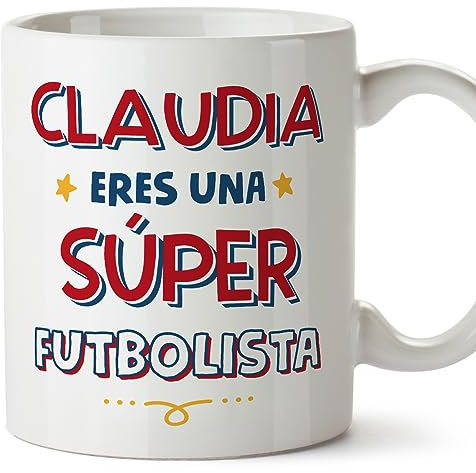 MUGFFINS Tazas Personalizadas para FUTBOLISTA mujer - En Español - Eres Súper - 11 oz / 330 ml - Regalo Personalizable original y divertido