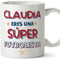 MUGFFINS Tazas Personalizadas para FUTBOLISTA mujer - En Español - Eres Súper - 11 oz / 330 ml - Regalo Personalizable original y divertido